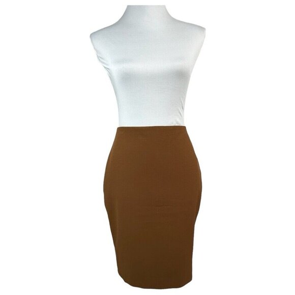 Express Women’s NWT Copper Brown Stretch Old Money Career Pencil Skirt 0/W25 - Picture 1 of 13